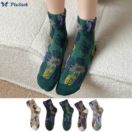 Cute Prints Quarter Socks(5 Pairs)