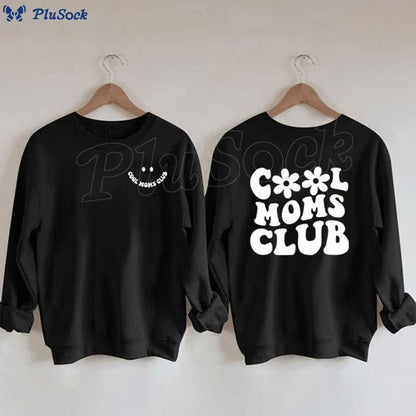 Plusock Plus Size Cool Moms Print Sweatshirt
