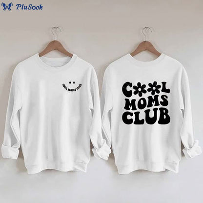 Plusock Plus Size Cool Moms Print Sweatshirt