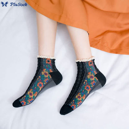 Vintage Lace Ankle Socks(5 Pairs)