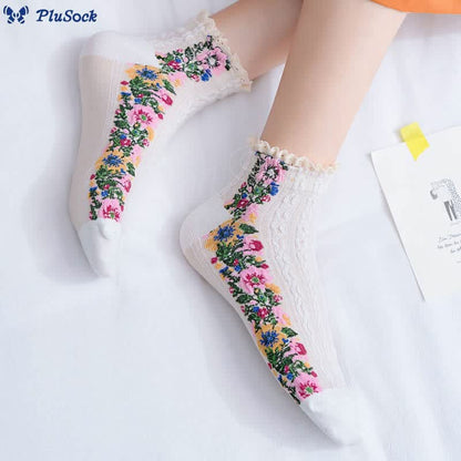 Vintage Lace Ankle Socks(5 Pairs)