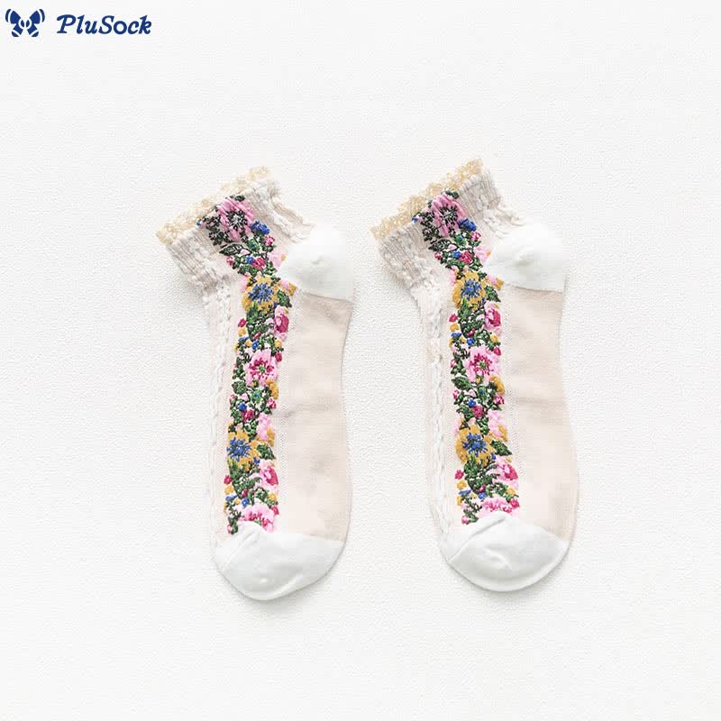 Vintage Lace Ankle Socks(5 Pairs)