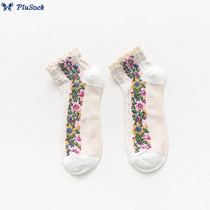 Vintage Lace Ankle Socks(5 Pairs)