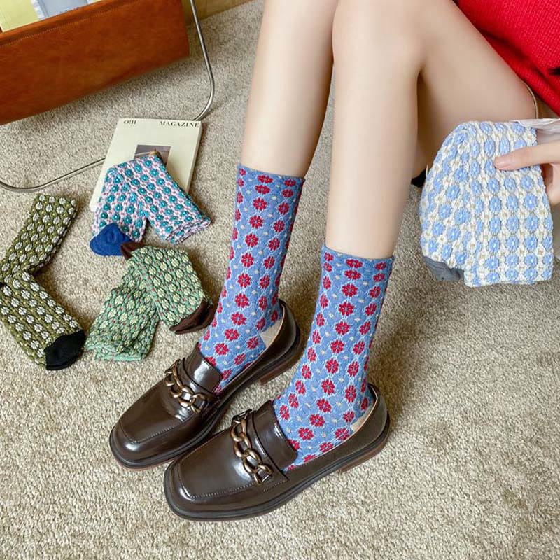 Plusock French Elegant Floral Quarter Socks(5 Pairs) - image 4