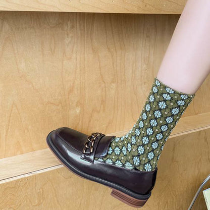 Plusock French Elegant Floral Quarter Socks(5 Pairs) - image 2