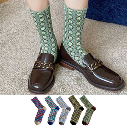 Plusock French Elegant Floral Quarter Socks(5 Pairs) - Multicolor - EU36-40(US3-7) - image 0