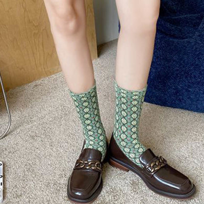 Plusock French Elegant Floral Quarter Socks(5 Pairs) - image 3