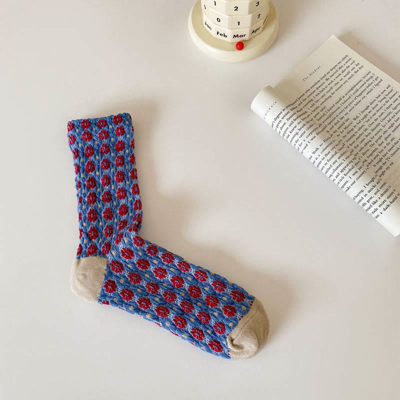 Plusock French Elegant Floral Quarter Socks(5 Pairs) - Purple - EU36-40(US3-7) - image 10