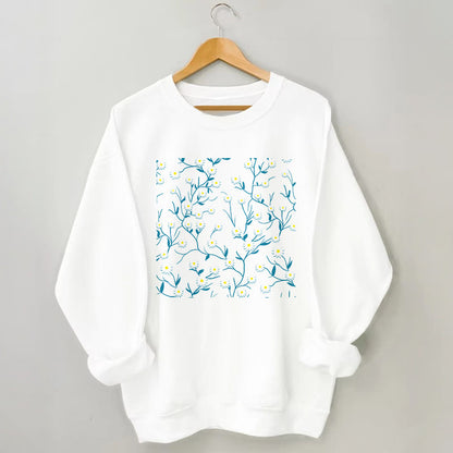 Plusock Plus Size White Daisy Sweatshirt