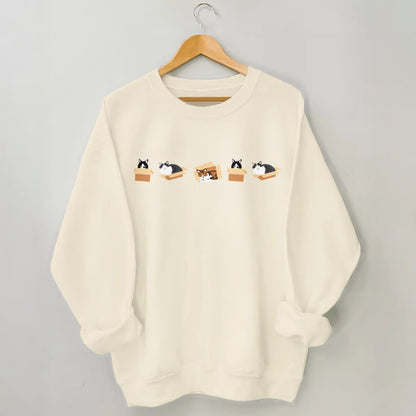 Plusock Plus Size Box Cat Sweatshirt