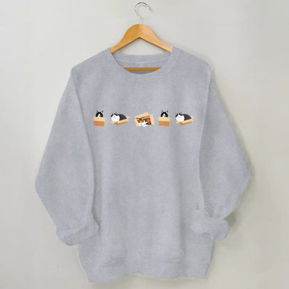 Plusock Plus Size Box Cat Sweatshirt