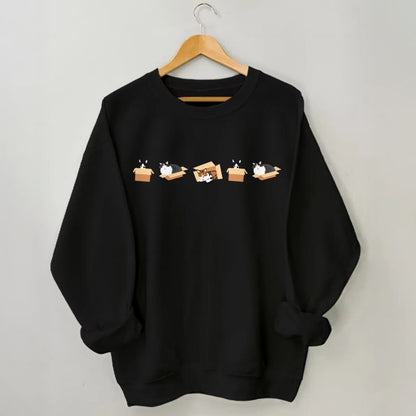 Plusock Plus Size Box Cat Sweatshirt