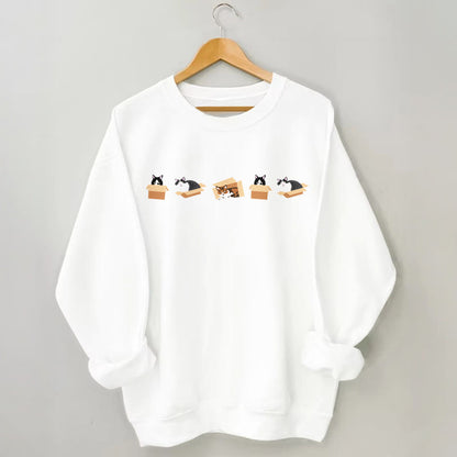 Plusock Plus Size Box Cat Sweatshirt