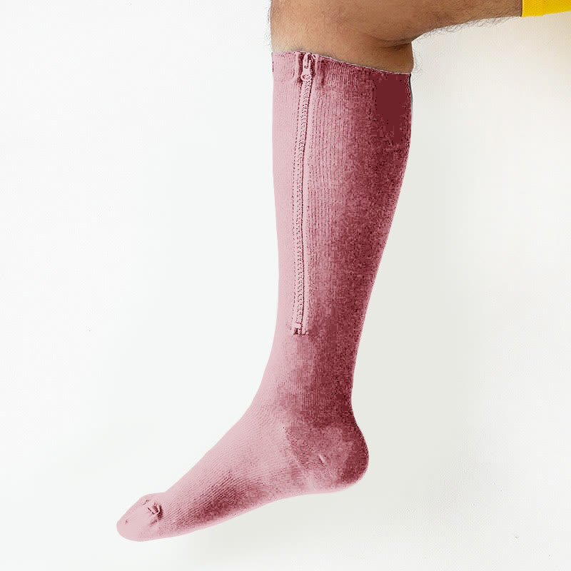 Plusock Plus Size Solid Color Zipper Compression Socks 2XL-7XL  - image 2
