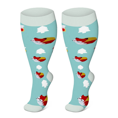 2XL-7XL Plus Size Penguin Fox Compression Socks