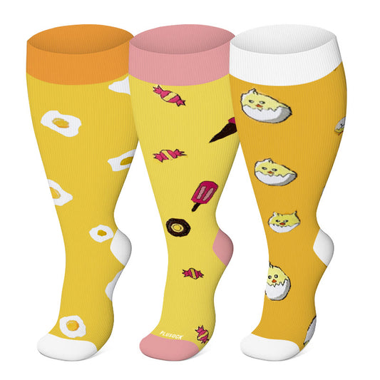 2XL-7XL Plus Size Yellow Series Compression Socks