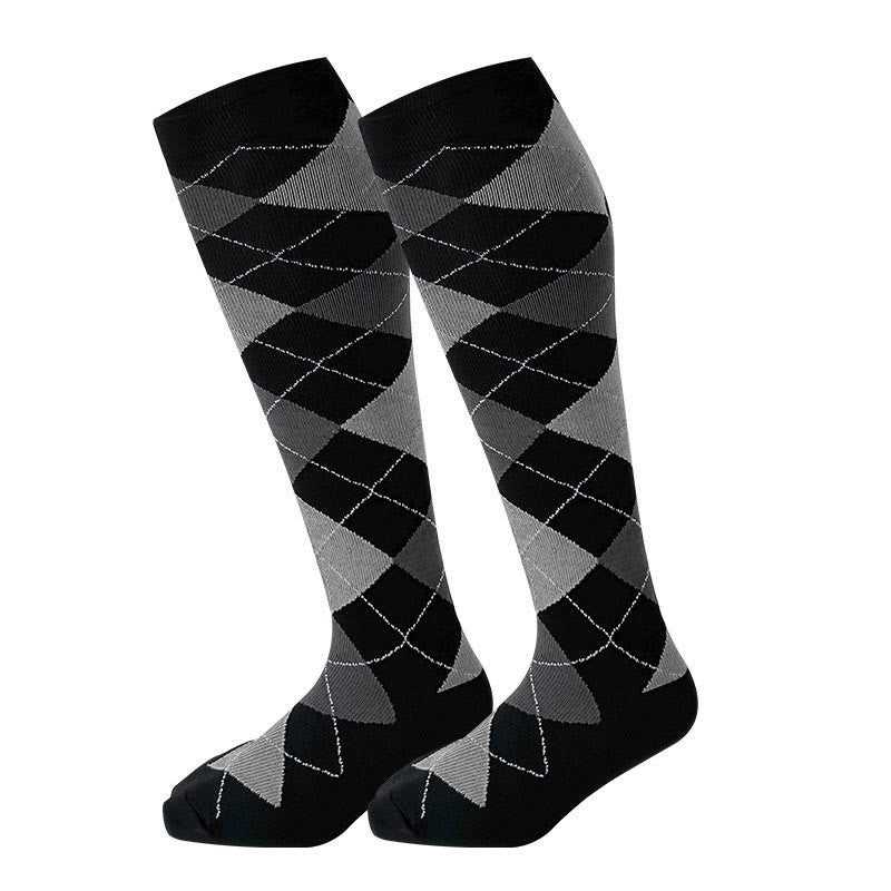Plusock Plus Size Rhombus Compression Socks 2XL-7XL(3 Pairs) - Rhombus - 7XL - image 5
