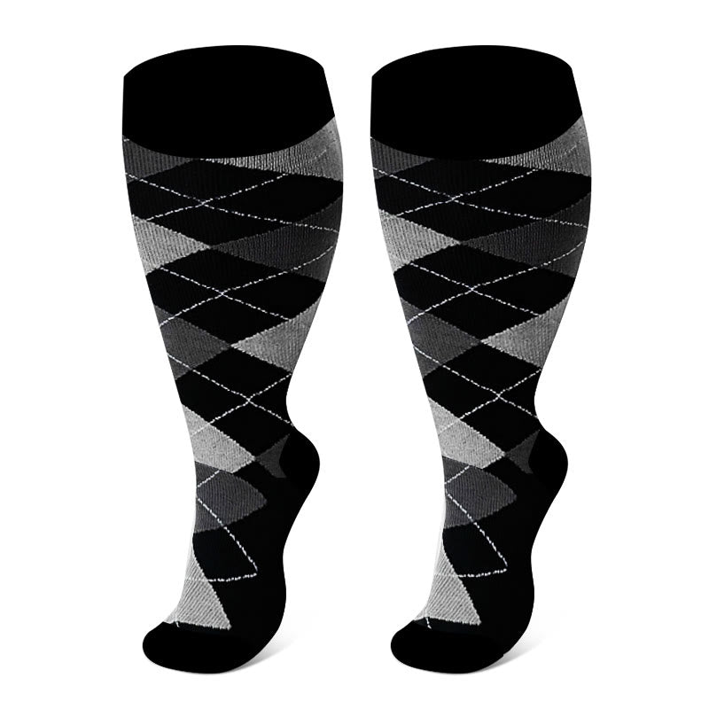 2XL-7XL Plus Size Rhombus Compression Socks