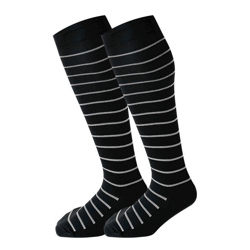 Plusock Plus Size Rhombus Compression Socks 2XL-7XL(3 Pairs) - Stripes - 7XL - image 4