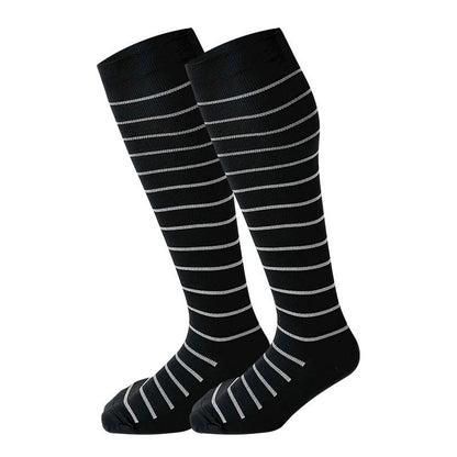 Plusock Plus Size Rhombus Compression Socks 2XL-7XL(3 Pairs) - Stripes - 7XL - image 4