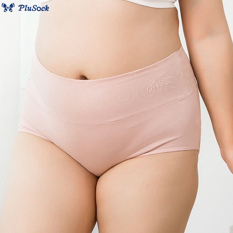 Plus Size High Waist Stretchy Panty(4 Packs)