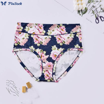 Plus Size Soft Flowers Panty(4 Packs)