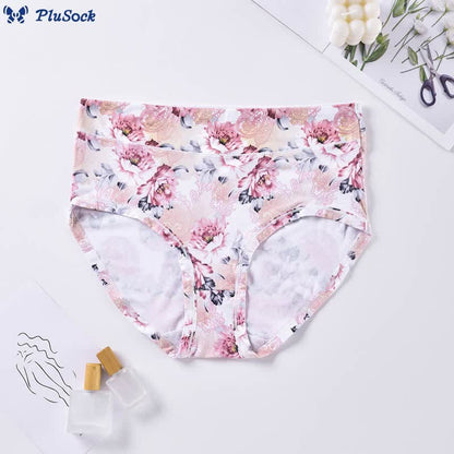 Plus Size Soft Flowers Panty(4 Packs)