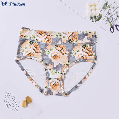 Plus Size Soft Flowers Panty(4 Packs)