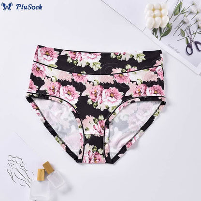 Plus Size Soft Flowers Panty(4 Packs)