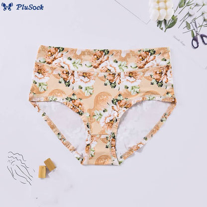 Plus Size Soft Flowers Panty(4 Packs)