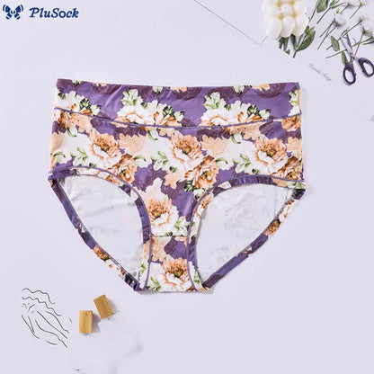 Plus Size Soft Flowers Panty(4 Packs)