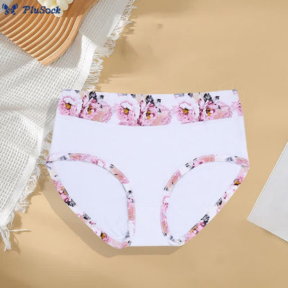 Plusock Solid Color Floral Print Panty(6 Packs)