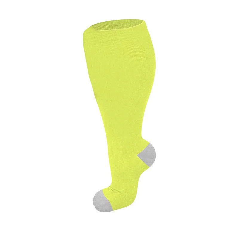 Plusock Plus Size Fluorescent Green Compression Socks - Green - 4XL - image 1