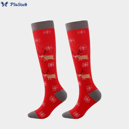 Cartoon Christmas Elements Compression Socks(6 Pairs)