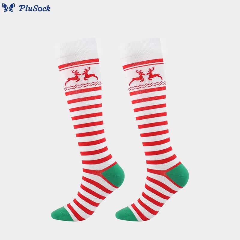 Cartoon Christmas Elements Compression Socks(6 Pairs)