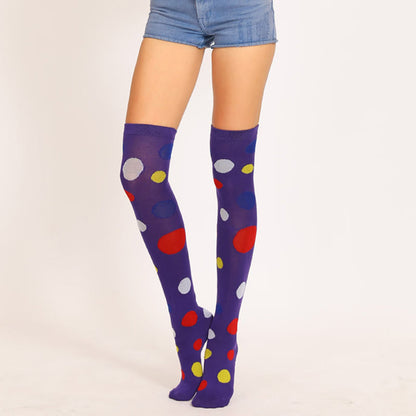 Colorful Dots Thigh High Socks(5 Pairs)