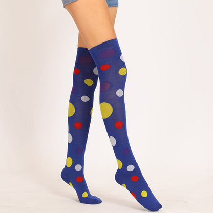 Colorful Dots Thigh High Socks(5 Pairs)