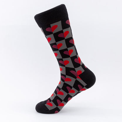 Plusock Plaid Heart Crew Socks(5 Pairs) - image 0