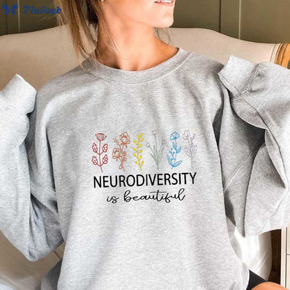 Plusock Plus Size Flower Text Sweatshirt