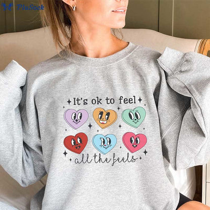 Plusock Plus Size Love Emoticon Sweatshirt