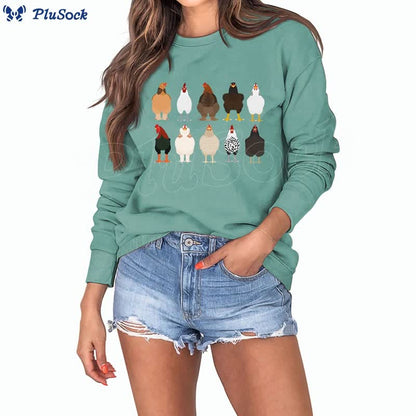 Plus Size Chick Print Sweatshirt