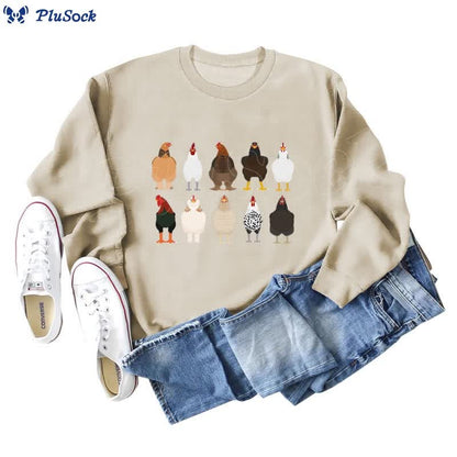 Plus Size Chick Print Sweatshirt