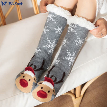 Plusock Plus Size Bell Elk Slipper Socks