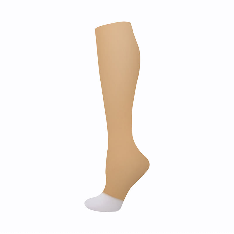 Plusock Classic Color Open Toe Compression Socks(5 Pairs) - Nude - S/M - image 9