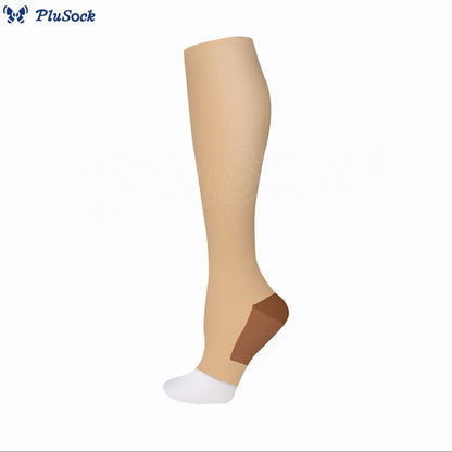Plusock Classic Color Open Toe Compression Socks(5 Pairs)