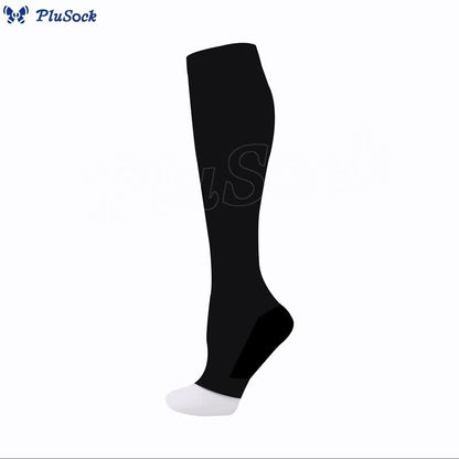 Plusock Classic Color Open Toe Compression Socks(5 Pairs)