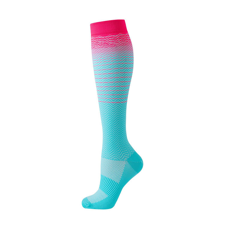 Gradient Stripes Compression Socks(6 Pairs)