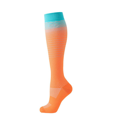 Gradient Stripes Compression Socks(6 Pairs)