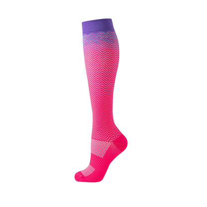 Gradient Stripes Compression Socks(6 Pairs)