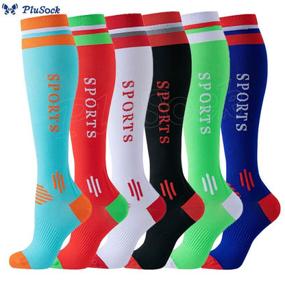 Plusock Color Matching Sport Compression Socks(6 Pairs)
